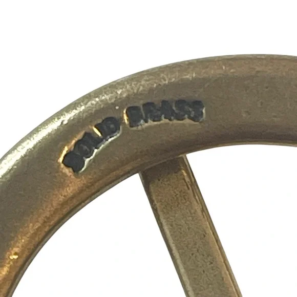 Wide Brown Leather Belt Oval Buckle 90s Size S/M - Picture 7 of 17